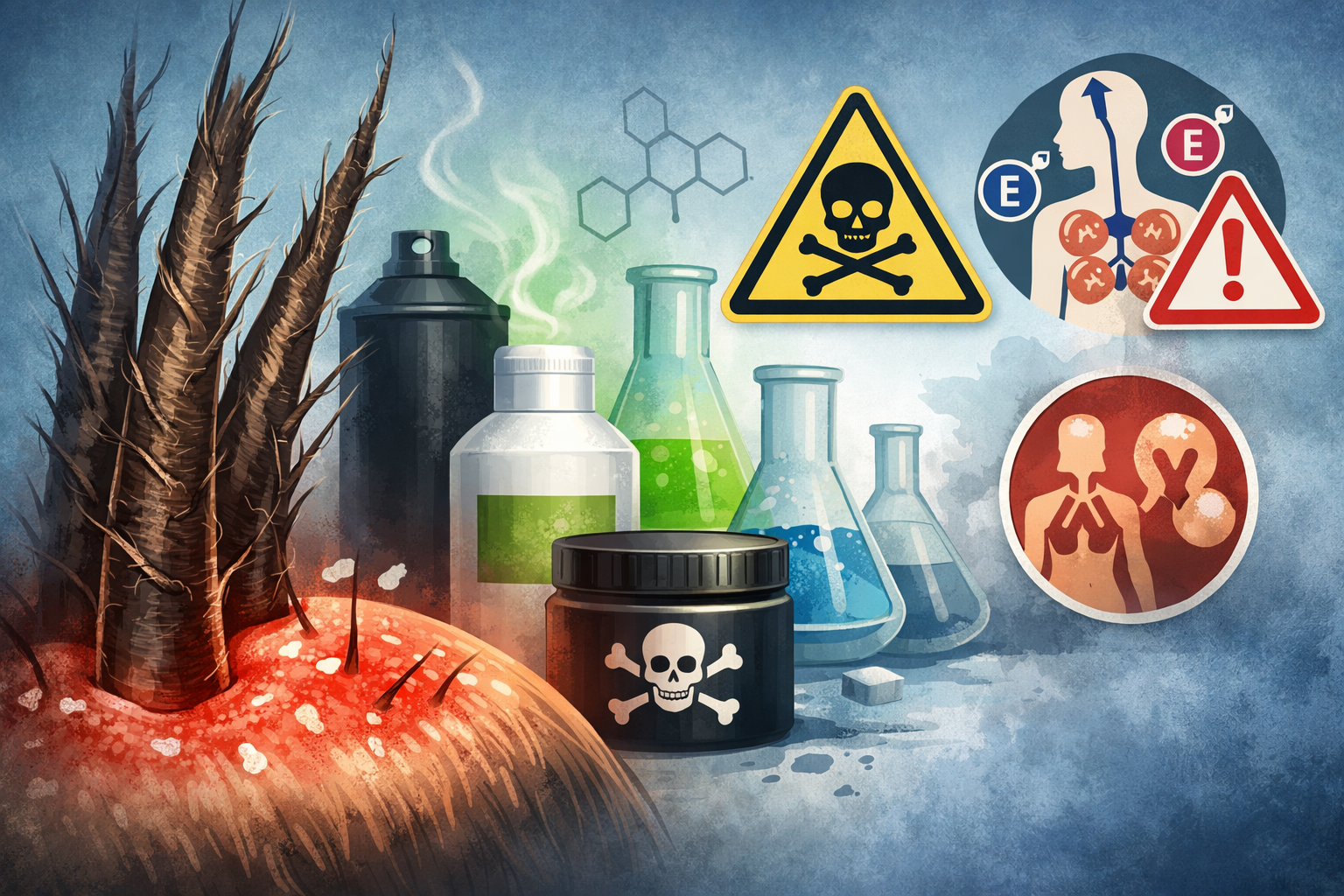 Hur vanliga hårprodukter kan skada hår, hårbotten och kroppen